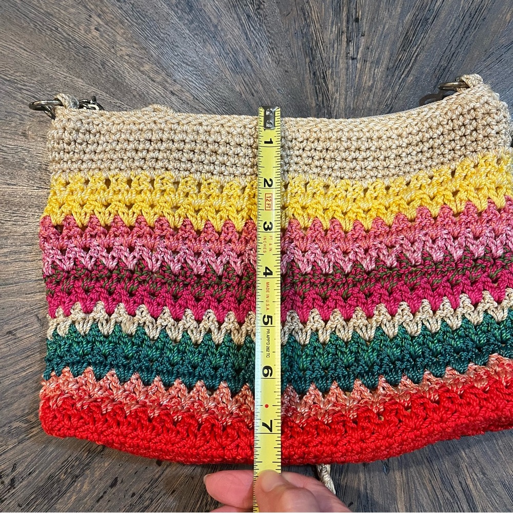 The Sak Crochet Shoulder Bag – Rainbow Stripe Boho Crossbody - Picture 15 of 16